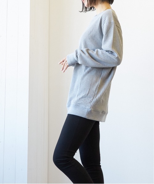 INNOCENT(イノセント)の「『オーバーサイズ』ワッフルロンT(Tシャツ/カットソー・レディース・オフホワイト/カーキ/杢グレー/ベージュ/ブラック・LARGE/X-LARGE/MEDIUM)」の7枚目の写真