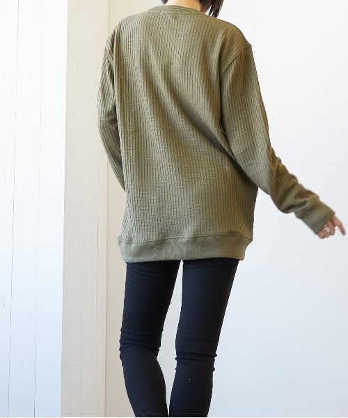 INNOCENT(イノセント)の「『オーバーサイズ』ワッフルロンT(Tシャツ/カットソー・レディース・オフホワイト/カーキ/杢グレー/ベージュ/ブラック・LARGE/X-LARGE/MEDIUM)」の16枚目の写真