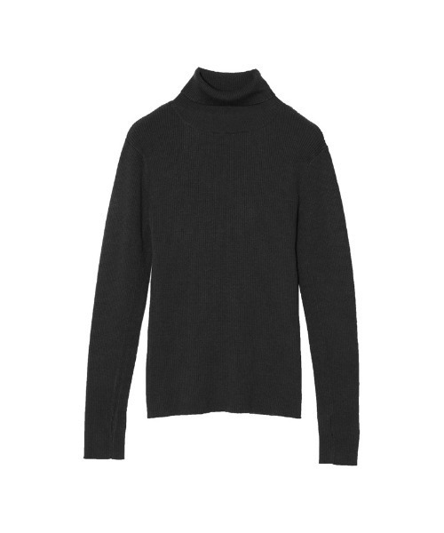 Re:EDIT(リエディ)の「指穴タートルネックリブニットトップス(ニット/セーター・レディース・グリーン/パープル/ブラック/ブルー/アイボリー/オレンジ・MEDIUM)」の2枚目の写真