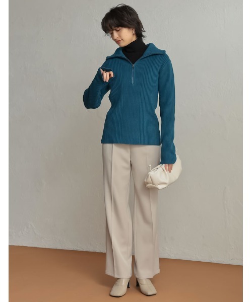 Re:EDIT(リエディ)の「指穴タートルネックリブニットトップス(ニット/セーター・レディース・グリーン/パープル/ブラック/ブルー/アイボリー/オレンジ・MEDIUM)」の10枚目の写真