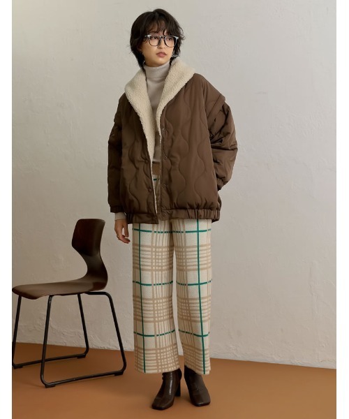 Re:EDIT(リエディ)の「指穴タートルネックリブニットトップス(ニット/セーター・レディース・グリーン/パープル/ブラック/ブルー/アイボリー/オレンジ・MEDIUM)」の15枚目の写真