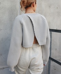 バックスリットリブニットTOP