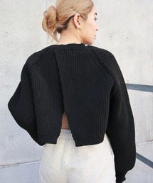バックスリットリブニットTOP