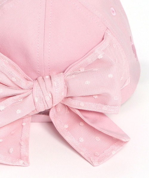 KP DECO(ケーピーデコ)の「後チュールリボン付きコットンツイルキャップ(M-L)(キャップ・キッズ・ベージュ/ピンク・LARGE/MEDIUM)」の5枚目の写真