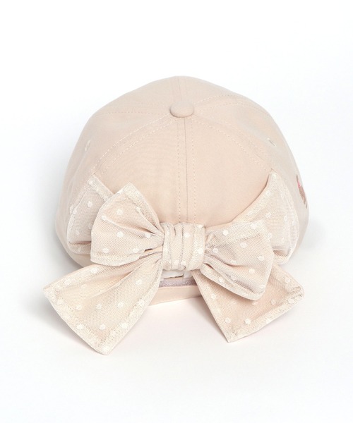 KP DECO(ケーピーデコ)の「後チュールリボン付きコットンツイルキャップ(M-L)(キャップ・キッズ・ベージュ/ピンク・LARGE/MEDIUM)」の9枚目の写真