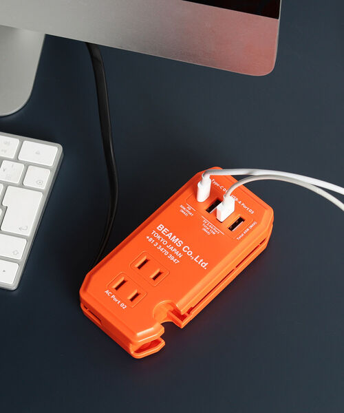 bpr BEAMS（ビーピーアール ビームス ）の「BEAMS / AC＆USB タップ（生活家電・メンズ・オレンジ・ONE SIZE）」の2枚目の写真