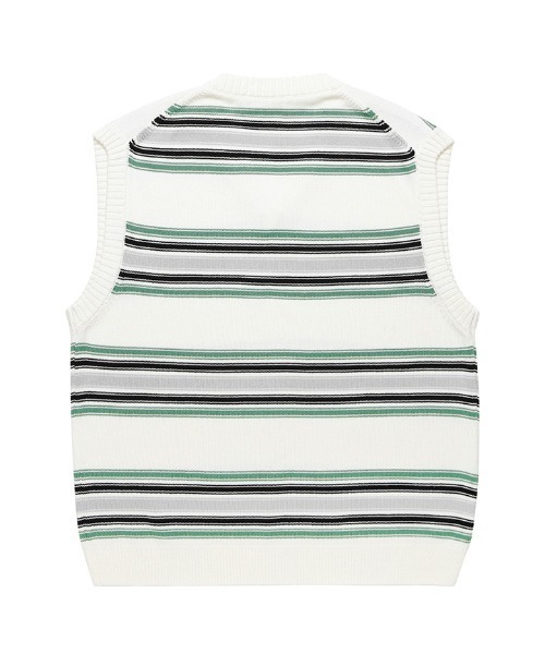 MAHAGRID(マハグリッド)の「【mahagrid】STRIPED KNIT VEST / マハグリッド ストライプ ボーダー ニット ベスト(ベスト・メンズ・ネイビー/アイボリー・SMALL/MEDIUM/LARGE)」の11枚目の写真