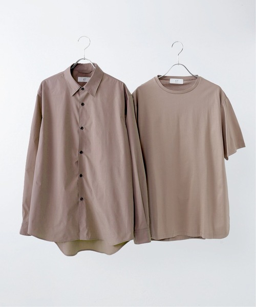 417 EDIFICE（フォーワンセブンエディフィス）の「【WEB限定】【シャツ+カットソーの2点セット】レギュラーカラー / Tシャツ（シャツ/ブラウス・メンズ・ホワイト/グレー/ブラウン/ベージュ/サックスブルー・SMALL/MEDIUM/LARGE/X-LARGE）」の3枚目の写真