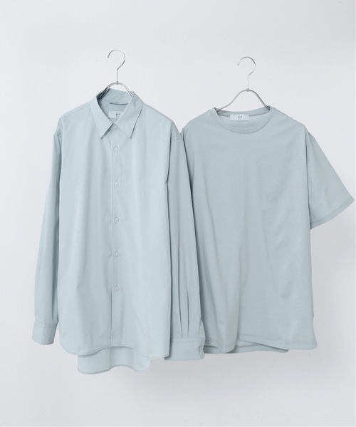 417 EDIFICE（フォーワンセブンエディフィス）の「【WEB限定】【シャツ+カットソーの2点セット】レギュラーカラー / Tシャツ（シャツ/ブラウス・メンズ・ホワイト/グレー/ブラウン/ベージュ/サックスブルー・SMALL/MEDIUM/LARGE/X-LARGE）」の5枚目の写真
