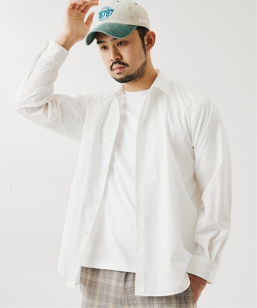 417 EDIFICE（フォーワンセブンエディフィス）の「【WEB限定】【シャツ+カットソーの2点セット】レギュラーカラー / Tシャツ（シャツ/ブラウス・メンズ・ホワイト/グレー/ブラウン/ベージュ/サックスブルー・SMALL/MEDIUM/LARGE/X-LARGE）」の18枚目の写真