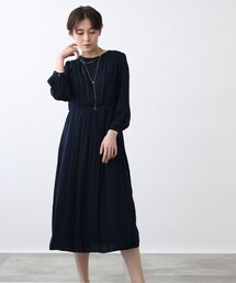 INDIVI | 【洗える/UVケア/吸水速乾】タック＆ギャザーワンピース(ワンピース)