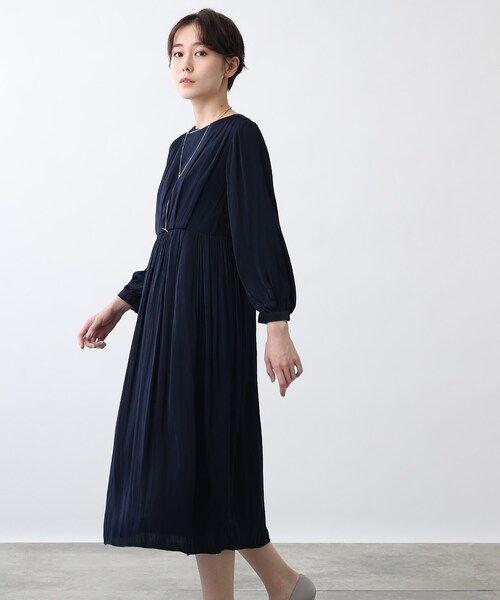 INDIVI 【洗える】ウエストタック デザイン ワンピース INDIVI（インディヴィ）の「◇【洗える】ウエストタックデザイン