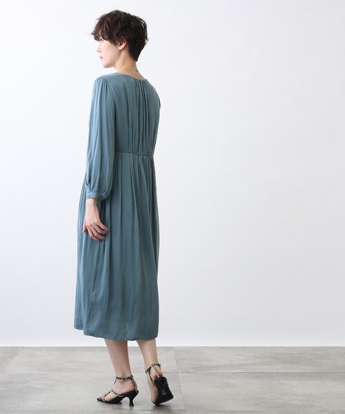 INDIVI 【洗える】ウエストタック デザイン ワンピース INDIVI（インディヴィ）の「◇【洗える】ウエストタックデザイン