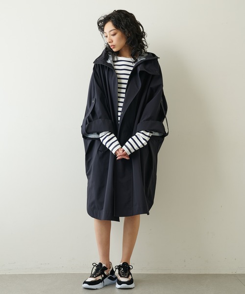 F/CE. （エフシーイー）の「【F/CE.】ポンチョコート（ポンチョ・レディース・ベージュ/ブラック・FREE）」の19枚目の写真