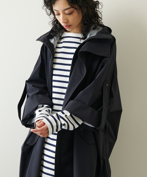 F/CE. （エフシーイー）の「【F/CE.】ポンチョコート（ポンチョ・レディース・ベージュ/ブラック・FREE）」の20枚目の写真