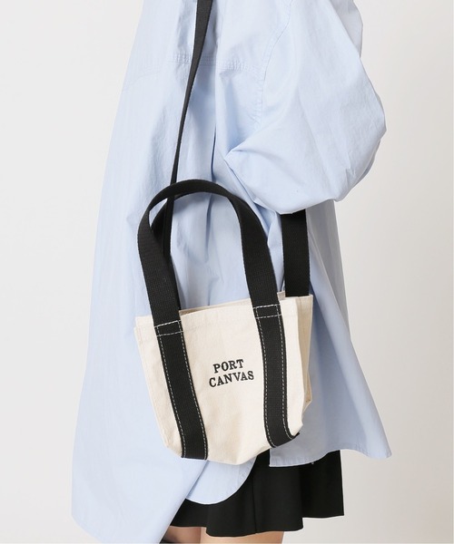 U by SPICK&SPAN（ユーバイスピックアンドスパン）の「【PORT CANVAS / ポートキャンバス】 mii shoulder TOTE◆（ショルダーバッグ・レディース・アイボリー・FREE）」の4枚目の写真