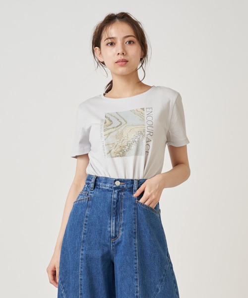 箔 プリント 種類 スクエア箔プリントTシャツ - la belle Etude