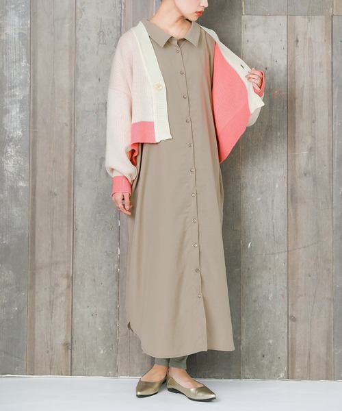 osharewalker（オシャレウォーカー）の「【廃盤】『配色リバーシブルダブルフェイスカーディガン』（カーディガン/ボレロ・レディース・ブラック/ライム/コーラルピンク・FREE）」の5枚目の写真