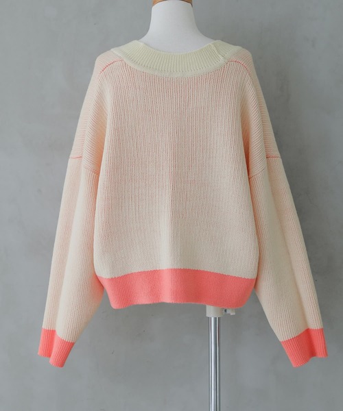 osharewalker（オシャレウォーカー）の「【廃盤】『配色リバーシブルダブルフェイスカーディガン』（カーディガン/ボレロ・レディース・ブラック/ライム/コーラルピンク・FREE）」の17枚目の写真