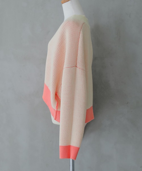 osharewalker（オシャレウォーカー）の「【廃盤】『配色リバーシブルダブルフェイスカーディガン』（カーディガン/ボレロ・レディース・ブラック/ライム/コーラルピンク・FREE）」の16枚目の写真