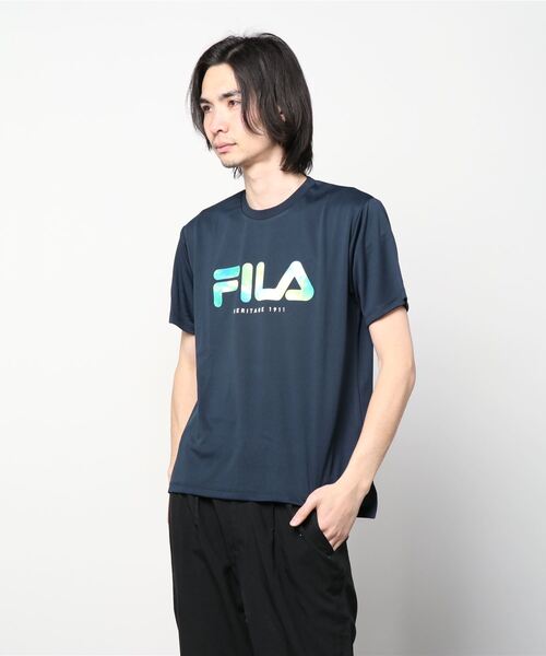 FILA（フィラ）の「フィラ FILA メッシュTシャツ(プリント)（Tシャツ/カットソー・メンズ・ホワイト/ネイビー・3L/S/LL/L/M）」の2枚目の写真