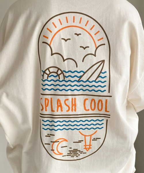 TWN(ティーダブリューエヌ)の「TWN(ティーダブリューエヌ)/Splash Short Sleeve/オーバーサイズ バック ロゴプリント Tシャツ(Tシャツ/カットソー・レディース・ブラック/グリーン/アイボリー・M/L/XL)」の16枚目の写真