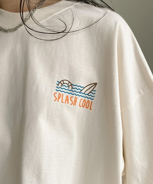 TWN(ティーダブリューエヌ)の「TWN(ティーダブリューエヌ)/Splash Short Sleeve/オーバーサイズ バック ロゴプリント Tシャツ(Tシャツ/カットソー・レディース・ブラック/グリーン/アイボリー・M/L/XL)」の17枚目の写真
