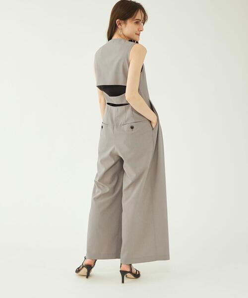 スクエアネック スーチング オールインワン 