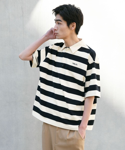 PBLIM（ページボーイリム）の「【PAGEBOYLIM】ボーダービックポロ（ポロシャツ・レディース・ブラック系その他/ブルー系その他/オレンジ系その他・FREE）」の4枚目の写真