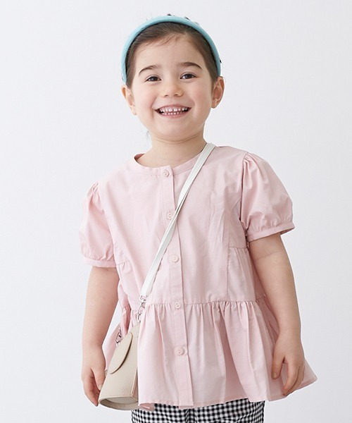 petit main（プティマイン）の「【リンク】ティアードシャツブラウス（シャツ/ブラウス・キッズ・ライトブルー/ピンク/レモンイエロー/チャコール・90cm/120cm/110cm/130cm/80ｃｍ/100cm）」の4枚目の写真