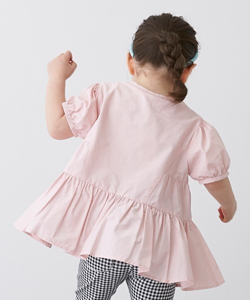 petit main（プティマイン）の「【リンク】ティアードシャツブラウス（シャツ/ブラウス・キッズ・ライトブルー/ピンク/レモンイエロー/チャコール・90cm/120cm/110cm/130cm/80ｃｍ/100cm）」の10枚目の写真