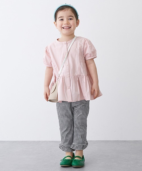 petit main（プティマイン）の「【リンク】ティアードシャツブラウス（シャツ/ブラウス・キッズ・ライトブルー/ピンク/レモンイエロー/チャコール・90cm/120cm/110cm/130cm/80ｃｍ/100cm）」の5枚目の写真