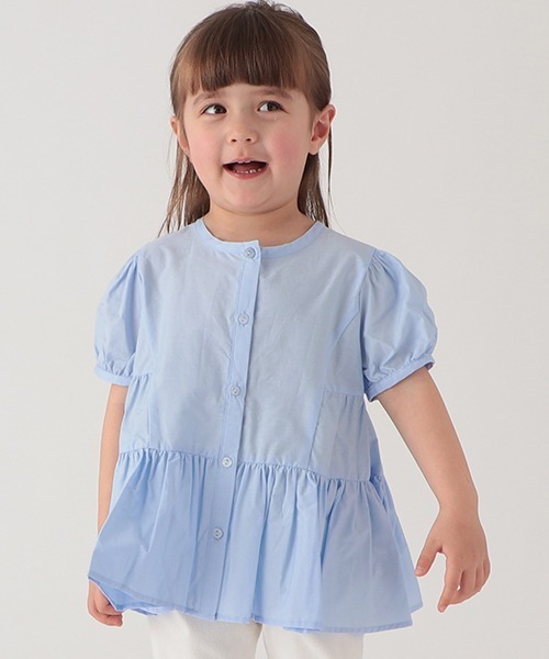 petit main（プティマイン）の「【リンク】ティアードシャツブラウス（シャツ/ブラウス・キッズ・ライトブルー/ピンク/レモンイエロー/チャコール・90cm/120cm/110cm/130cm/80ｃｍ/100cm）」の19枚目の写真