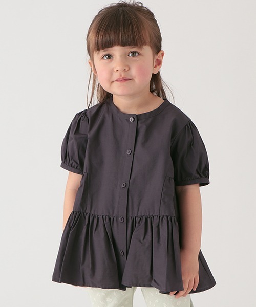 petit main（プティマイン）の「【リンク】ティアードシャツブラウス（シャツ/ブラウス・キッズ・ライトブルー/ピンク/レモンイエロー/チャコール・90cm/120cm/110cm/130cm/80ｃｍ/100cm）」の21枚目の写真