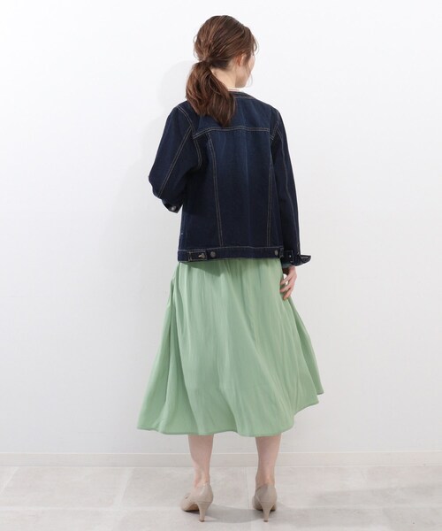 DRESKIP（ドレスキップ）の「◆【洗える/フェミニン】フロントギャザーワンピース（ワンピース・レディース・グリーン系/サンドベージュ/ダークネイビー・02/03/04）」の16枚目の写真