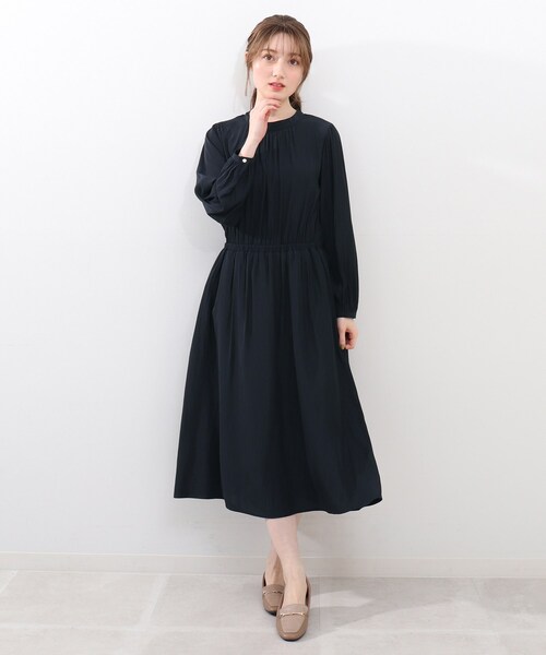 DRESKIP（ドレスキップ）の「◆【洗える/フェミニン】フロントギャザーワンピース（ワンピース・レディース・グリーン系/サンドベージュ/ダークネイビー・02/03/04）」の13枚目の写真