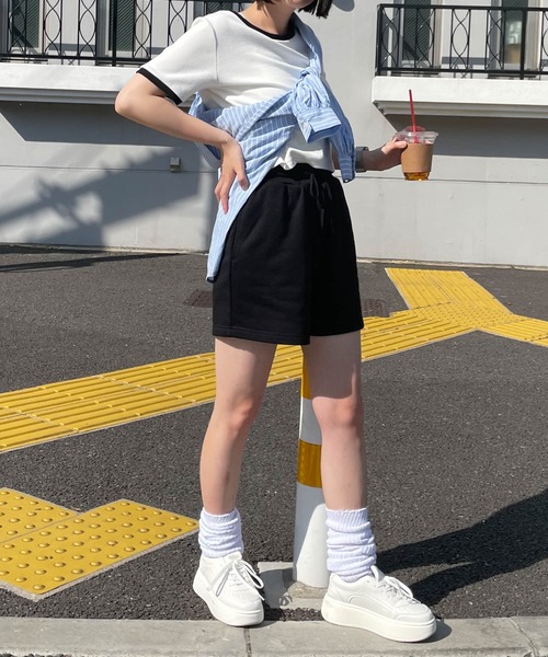 WEGO（ウィゴー）の「WEGO/スウェットショートパンツ（スウェットパンツ・レディース・ブラック/ブルー/その他1/杢グレー・FREE）」の13枚目の写真