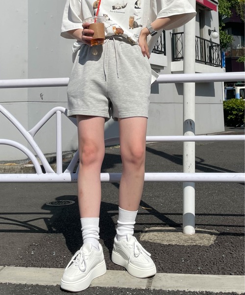 WEGO（ウィゴー）の「WEGO/スウェットショートパンツ（スウェットパンツ・レディース・ブラック/ブルー/その他1/杢グレー・FREE）」の12枚目の写真