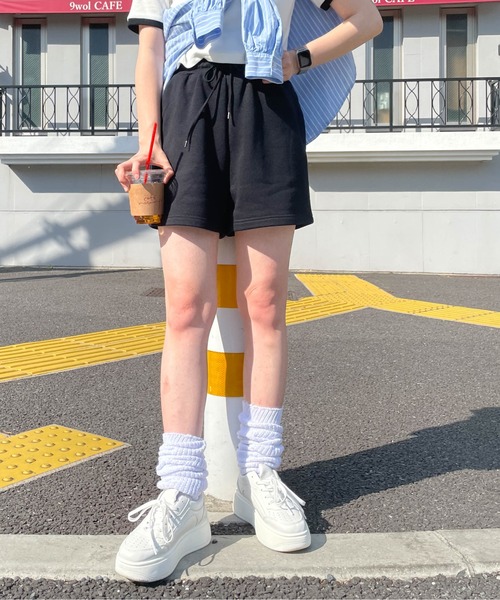 WEGO（ウィゴー）の「WEGO/スウェットショートパンツ（スウェットパンツ・レディース・ブラック/ブルー/その他1/杢グレー・FREE）」の11枚目の写真