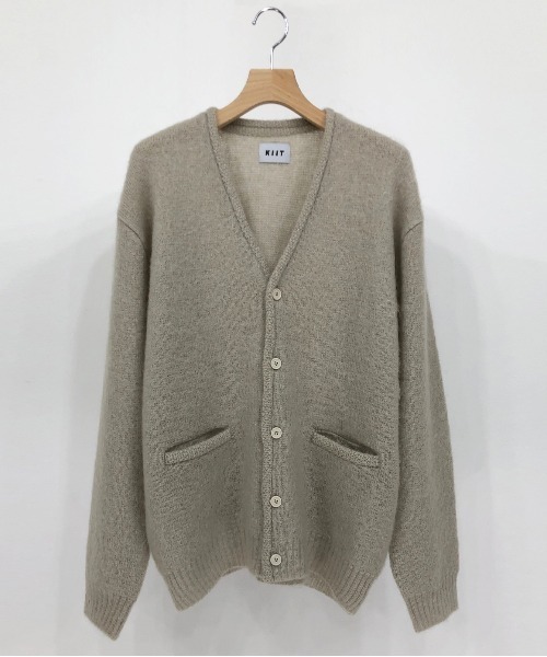KIIT（キート）の「KIIT キート / KNIT CARDIGAN オーバーサイズ キッドモヘアルーズカーディガン / KIN-K58-801（カーディガン/ボレロ・メンズ・ブラック/アッシュグレー/アイボリー/ブラウン・2/3）」の1枚目の写真