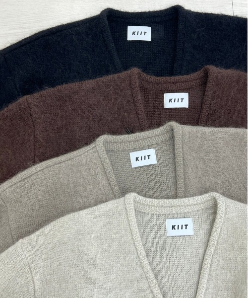 KIIT（キート）の「KIIT キート / KNIT CARDIGAN オーバーサイズ キッドモヘアルーズカーディガン / KIN-K58-801（カーディガン/ボレロ・メンズ・ブラック/アッシュグレー/アイボリー/ブラウン・2/3）」の10枚目の写真