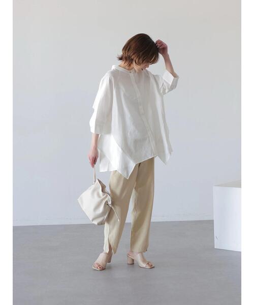 rem closet(レムクローゼット)の「タックテーパードスリットパンツ(その他パンツ・レディース・オリーブ/アイボリー・XS/S)」の6枚目の写真