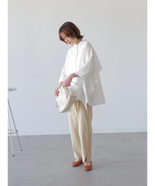 rem closet(レムクローゼット)の「タックテーパードスリットパンツ(その他パンツ・レディース・オリーブ/アイボリー・XS/S)」の4枚目の写真