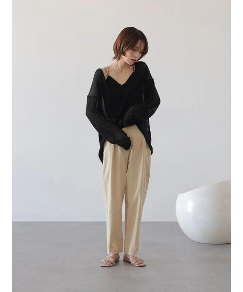 rem closet(レムクローゼット)の「タックテーパードスリットパンツ(その他パンツ・レディース・オリーブ/アイボリー・XS/S)」の14枚目の写真