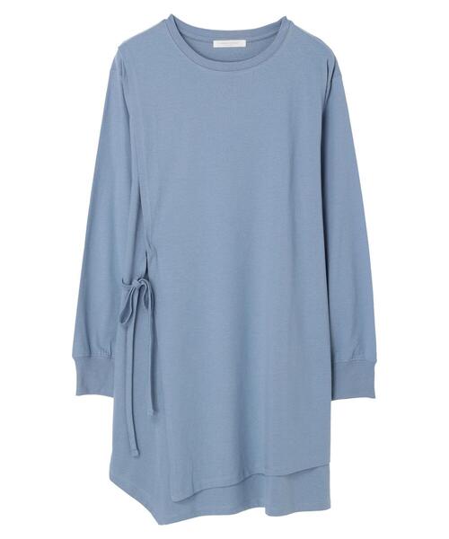 Green　Parks（グリーンパークス）の「イレギュラーチュニック（Tシャツ/カットソー・レディース・ベージュ/ブルー/ダークネイビー・FREE）」の19枚目の写真