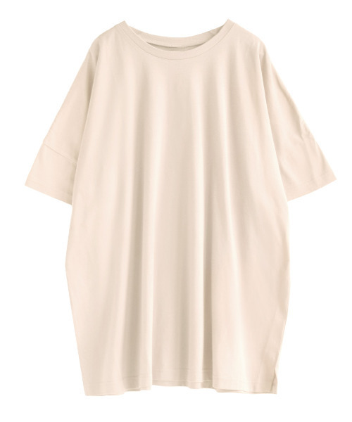zootie（ズーティー）の「【汗が染みない ビッグTシャツ】 汗しみない Tシャツ［ビッグTEE］ 汗染み防止（Tシャツ/カットソー・レディース・ラベンダー/モカ/ライトブルー/ライトカーキ/グレイッシュブルー/ブラック/グレイッシュベージュ/オレンジ系その他2/杢グレー/オフホワイト/ネイビー/ダークグリーン/ブルー系その他2/ダークブラウン/パープル系その他/アイボリー/イエロー系その他/レッド系その他/ミント・M-L）」の20枚目の写真