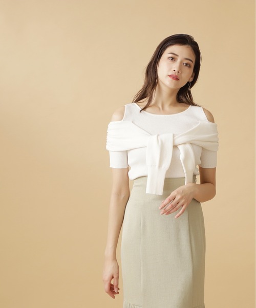 JILL by JILL STUART（ジルバイジルスチュアート）の「◇フェイクレイヤードニット（ニット/セーター・レディース・ホワイト系その他/レッド/ネイビー/オレンジ/ブラック・FREE）」の2枚目の写真