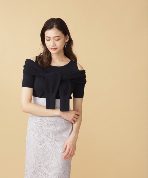 JILL by JILL STUART（ジルバイジルスチュアート）の「◇フェイクレイヤードニット（ニット/セーター・レディース・ホワイト系その他/レッド/ネイビー/オレンジ/ブラック・FREE）」の3枚目の写真