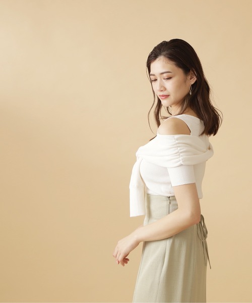 JILL by JILL STUART（ジルバイジルスチュアート）の「◇フェイクレイヤードニット（ニット/セーター・レディース・ホワイト系その他/レッド/ネイビー/オレンジ/ブラック・FREE）」の6枚目の写真
