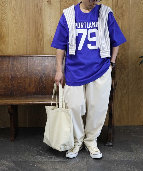 BACK NUMBER（バックナンバー）の「【BACK NUMBER】フットボールＴシャツ（Tシャツ/カットソー・メンズ・ブルー/ホワイト・L/M/S/XL）」の7枚目の写真